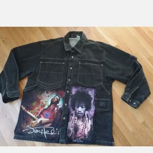 Vintage Jimi Hendrix Black Denim Jean Jacket Size 5X